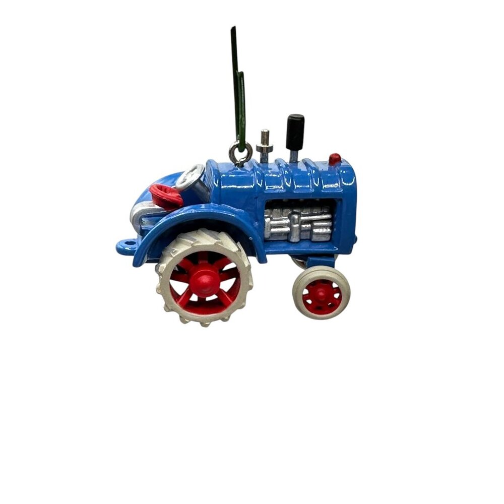 Hallmark Ornament Antique Tractors Series 1999 Miniature Blue Red Barn QXM4567